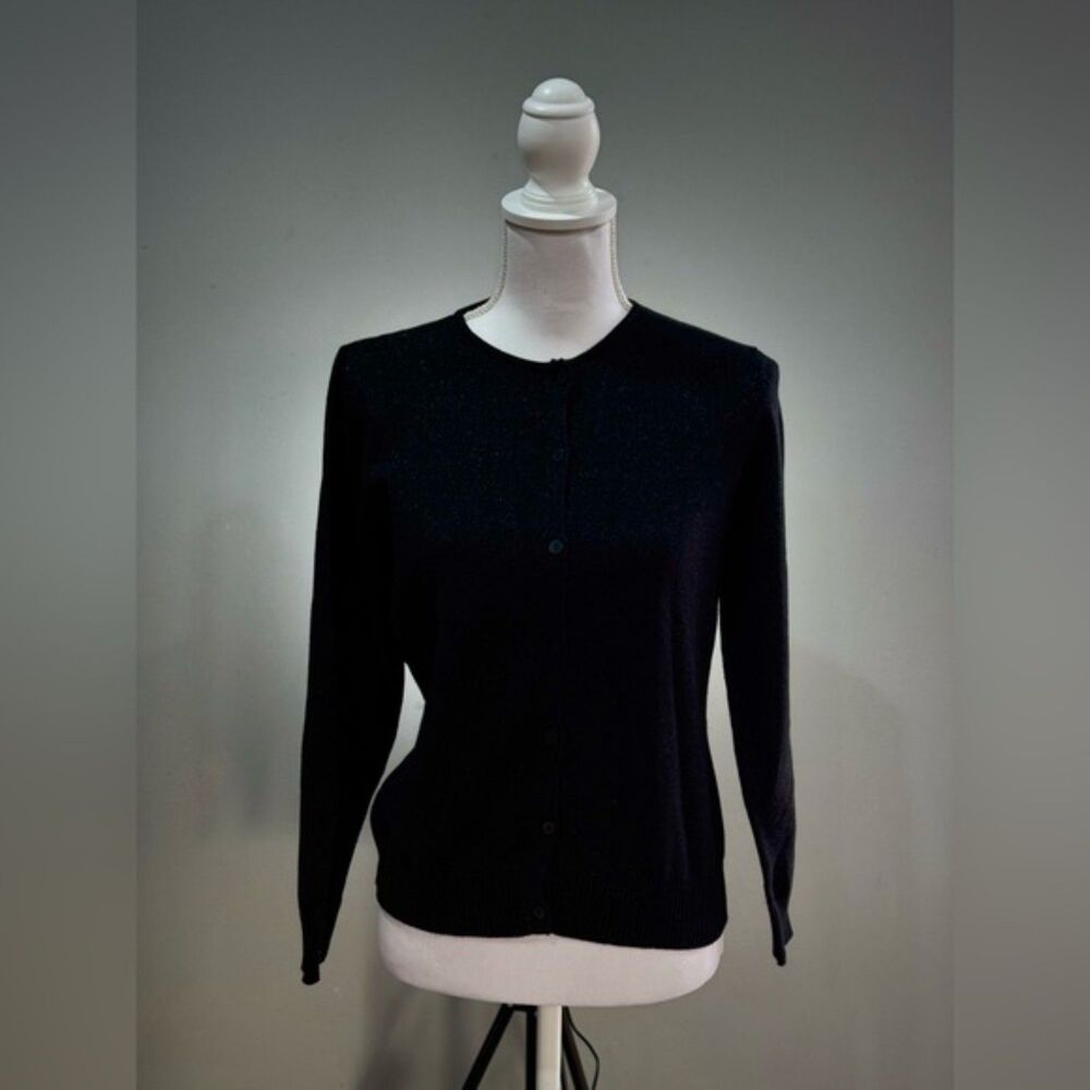 Black Liz Claiborne Sport Sparkly Cardigan Size SP EUC